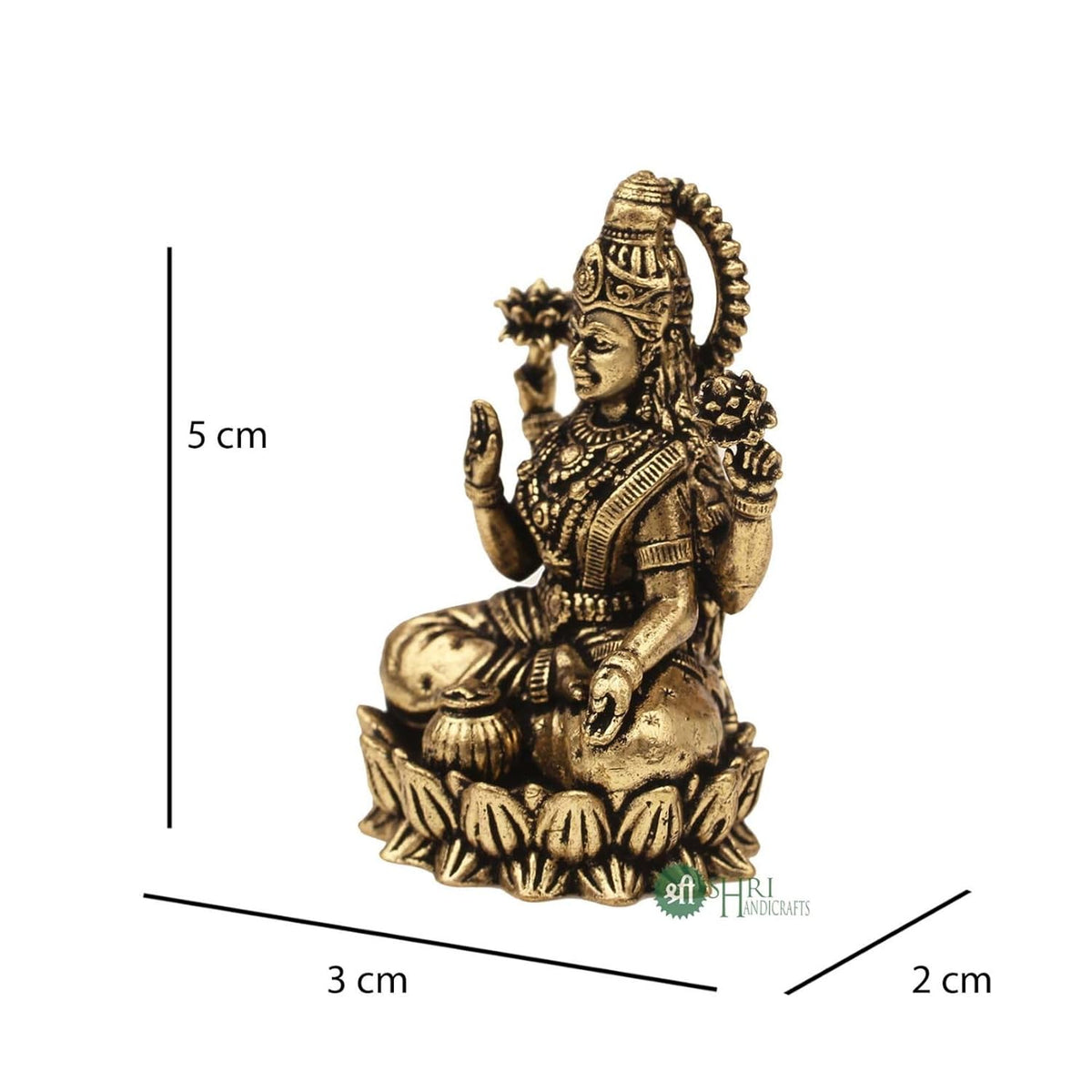 Brass Laxmi Ganesh Idol (2") | Hindu God Statue for Home Temple, Office & Pooja | Diwali Gift, Housewarming, Wedding & Corporate Gift | Handmade Religious Murti for Mandir & Decor