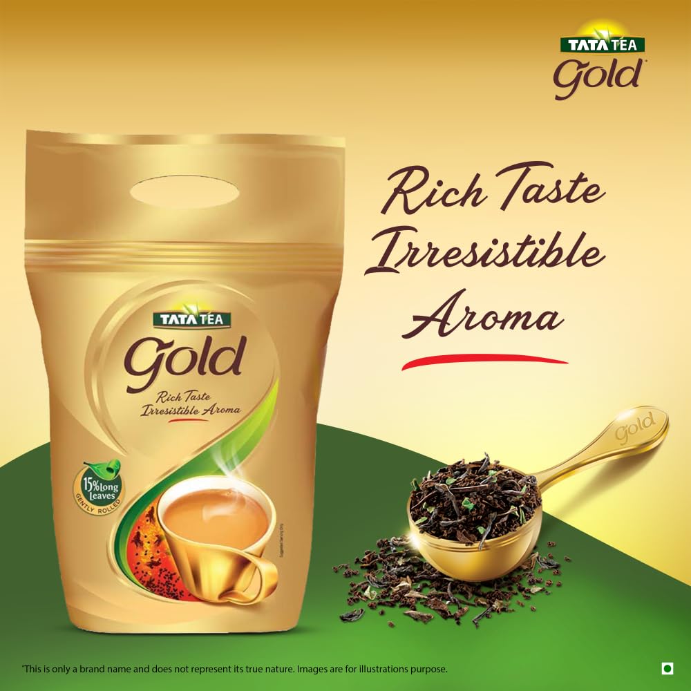 Tata Tea Gold , Premium Assam Teas With Gently Rolled Aromatic Long Loose Leaves, Rich & Aromatic Chai, Black Tea