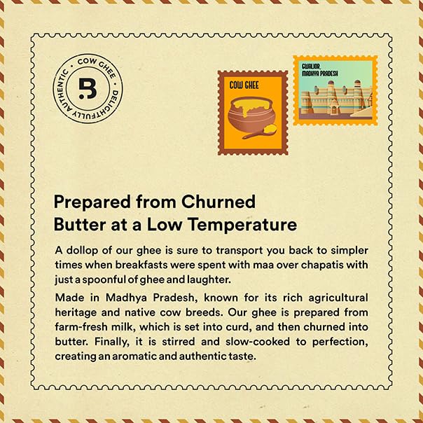 Barosi Premium Cow Ghee | 100% Pure | Danedar Texture | Rich In Good Fats And Antioxidants | Easy To Digest