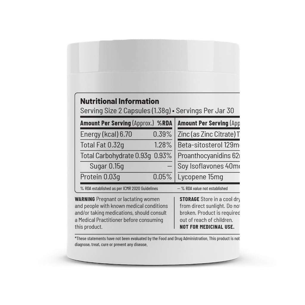 Zephivo Unived Prostate Health with Beta-sitosterol, & Pumpkin Seed Extract | Helps Reduce Night time Bathroom Trips, Supports Better Bladder Emptying & Healthy Prostate Function | 60 Vegan Capsules