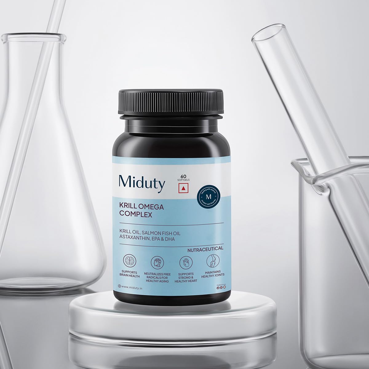 Zephivo Miduty Palak Notes Antarctic Fish Krill Oil - Triple Strength Omega 3 Capsule With Astaxanthin- Antioxidant - EPA & DHA - For Joints - Heart - Liver Krill Omega 3 Supplement 60 Softgel