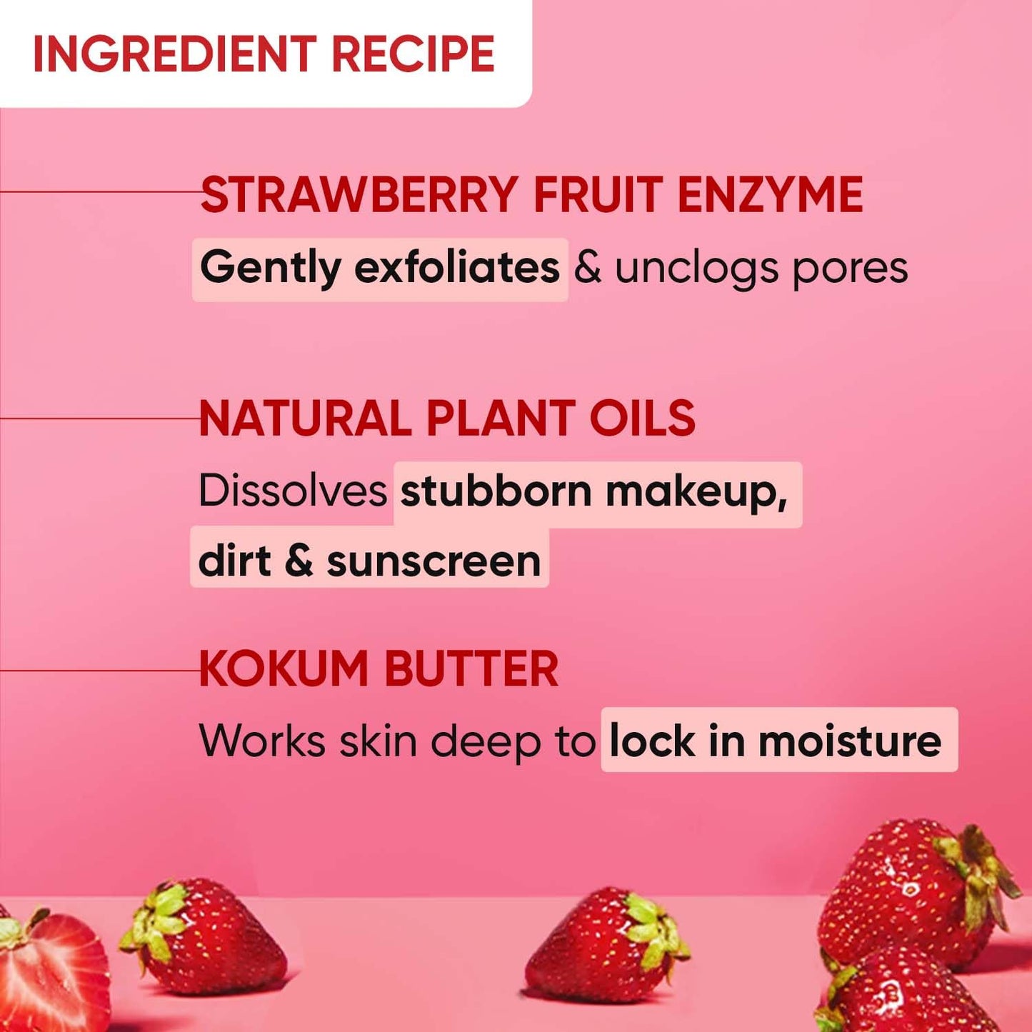 Zephivo Dot & Key Strawberry Dew Cleansing Balm | For Clean, Smooth & Dewy Skin | Makeup Remover Balm |Non Greasy Makeup Cleanser Face Scrub | Cleanses Dirt, Makeup & Sunscreen | For All Skin Types | 70ml