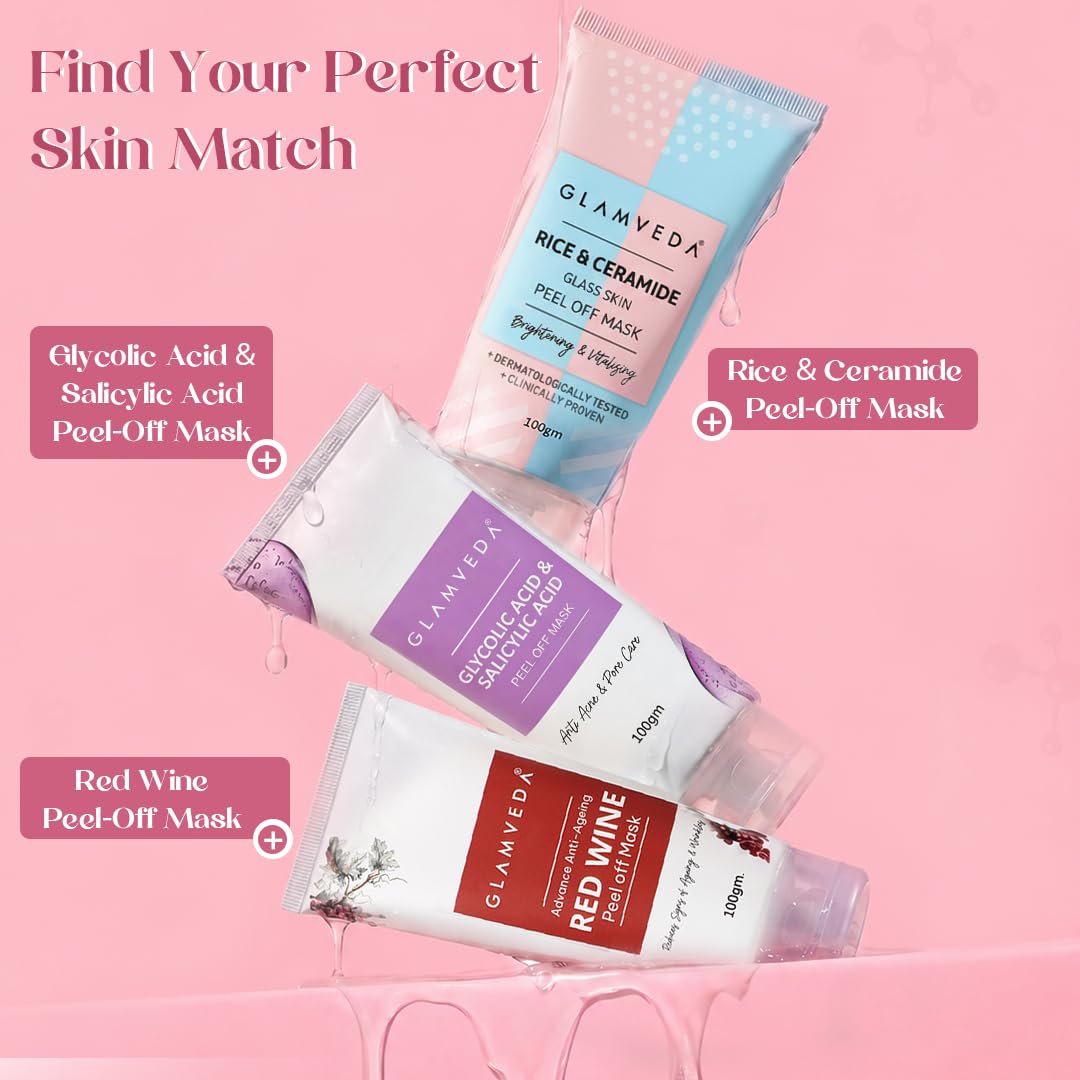 Glamveda Watermelon & Collagen Peel Firming & Anti Aging Off Mask For Women | Reduces Signs of ageing | Gives radiant glow | No Paraben, SLS | 100gm