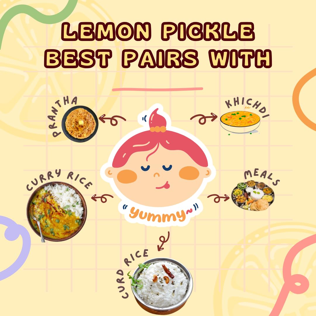 Momade Miracles Lemon Pickle Without Oil | Khatta Meetha Flavor | Made With Fresh Lemons | Homemade Sweet & Sour lemon Pickle | Nimbu Ka Achaar | Traditional Recipe (400 gm)