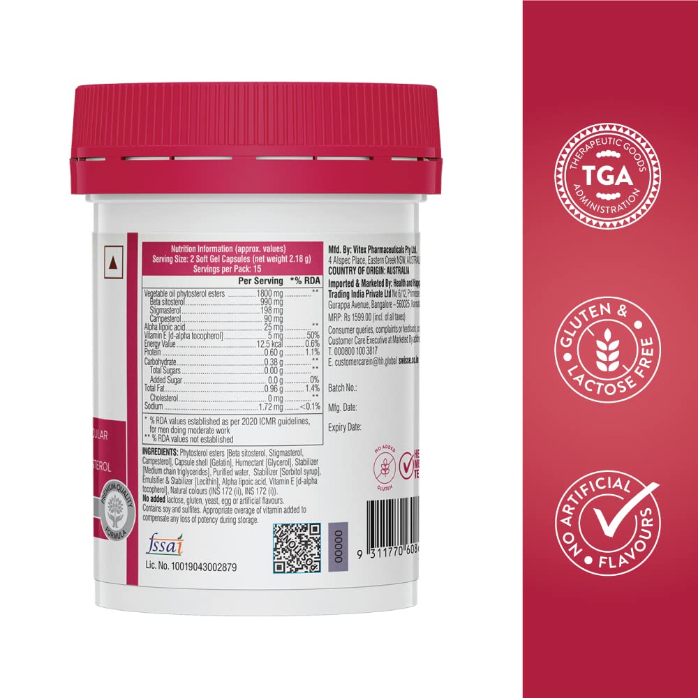 Zephivo Swisse Heart Health – For Healthy Heart and Cardio Vascular Health, Supports Healthy Cholesterol Level – 30 Tablets