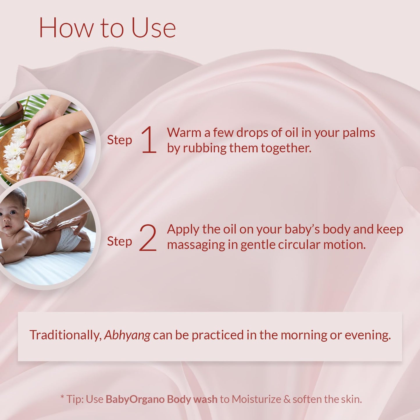BabyOrganoยฎ Manjishthadi Abhyang Baby Massage Oil for Newborns (0-2 Yrs) โ Strengthens Bones & Muscles, Made with Manjistha & Daruhaldi, Toxin & Mineral Oil Free Made with Sastrokta Vidhi - 100ml