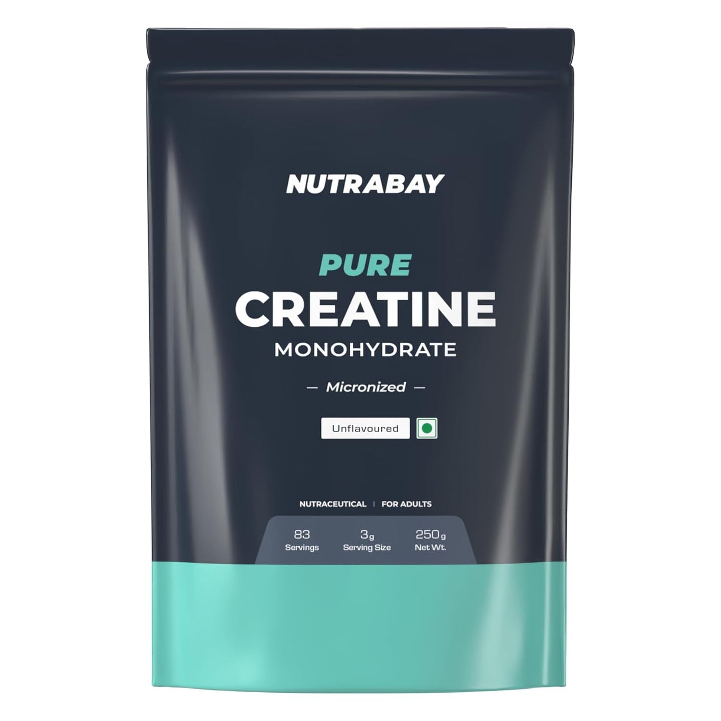 Nutrabay Pure Series Micronised Creatine Powder Monohydrate, Pre/Post Workout Bodybuilding, Crossfit Supplement, 250 g (Unflavoured)