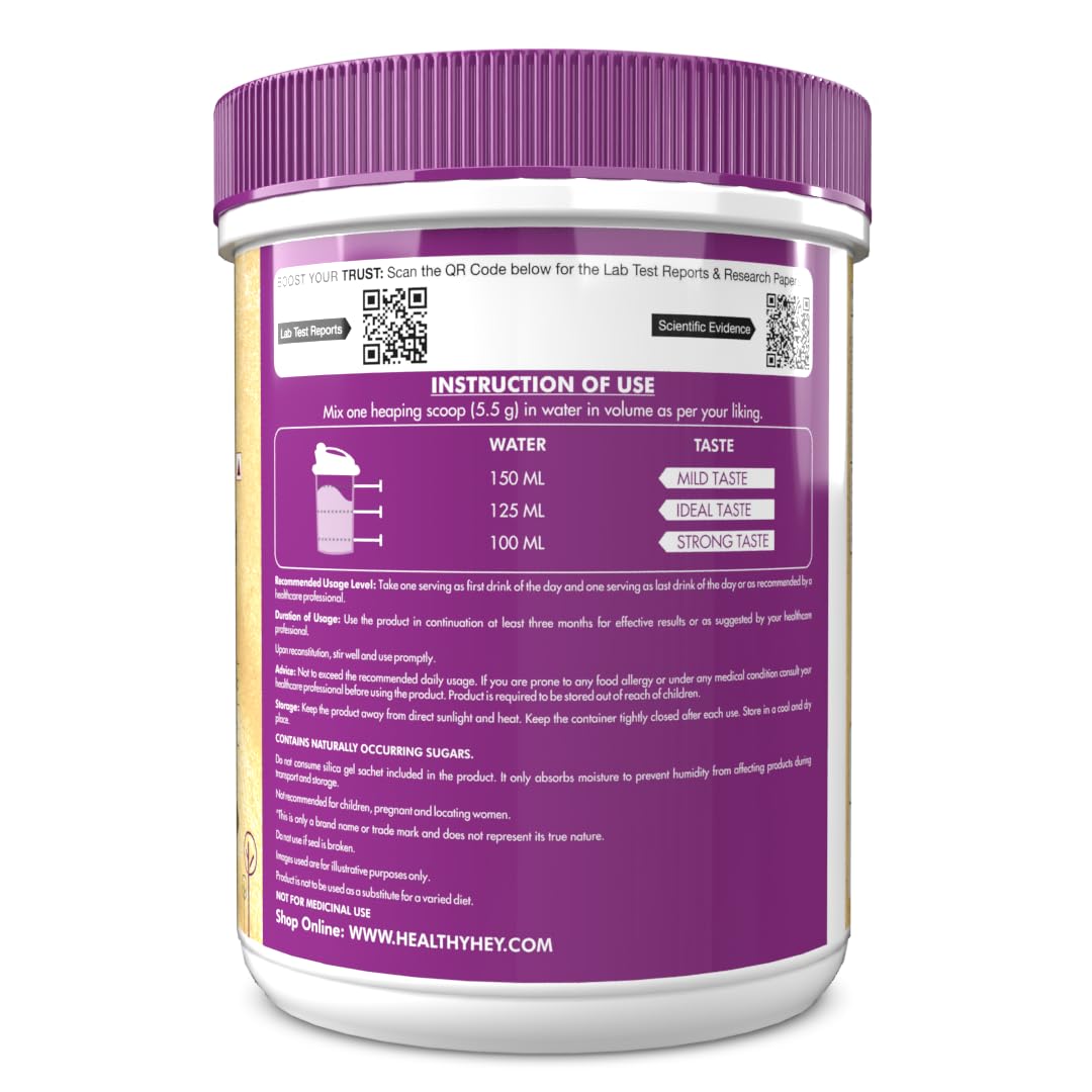 Zephivo HealthyHey Nutrition Skin Glow-N-Shine Collagen Powder 200G | Hydrolysed Collagen For Women And Men With Hyaluronic Acid, Biotin And Vitamin C For Healthy Skin, Hair And Nails - (Lemon, 200Gm)