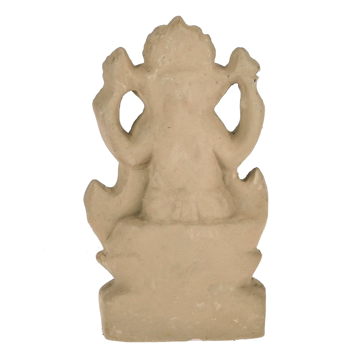 Panchgavya Mitti Lotus Ganesh Idol | Eco-Friendly Handcrafted Mud/Clay Ganesh Murti | Biodegradable Ganesha Statue for Visarjan | Ganesh Chaturthi (6.5x3.5 Inches)