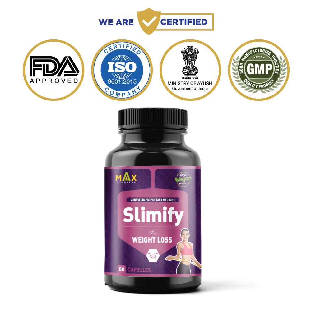 Max Ayurveda Slimify Ayurvedic Capsules For Weight Loss - 60 Capsules