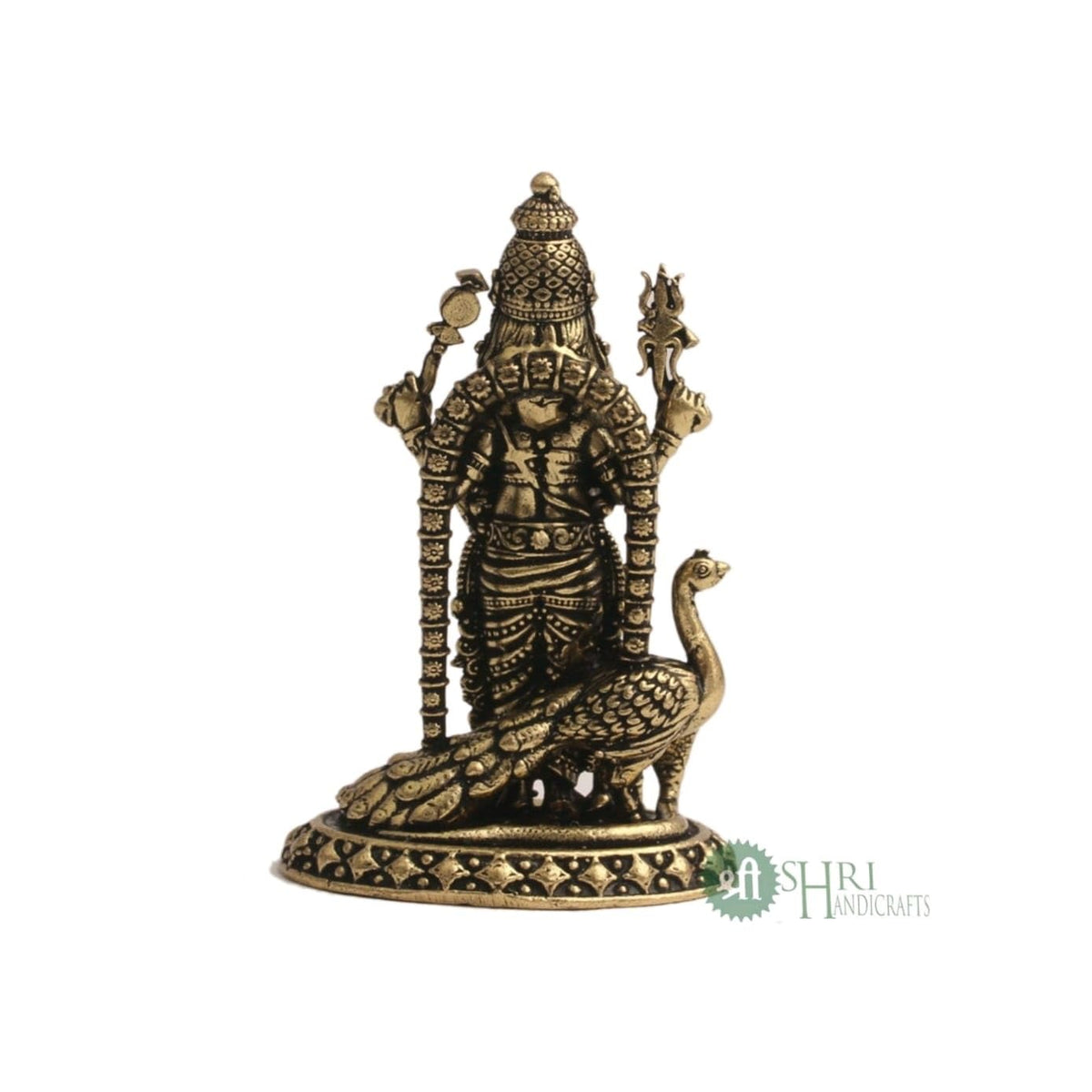 Brass 2" Lord Murugan Statue | Handcrafted Standing Kartikeya Murti Hindu God Idol Figurine Perfect for Decoration Puja & Gifting Purpose Sculpture (Weight- 40gm)