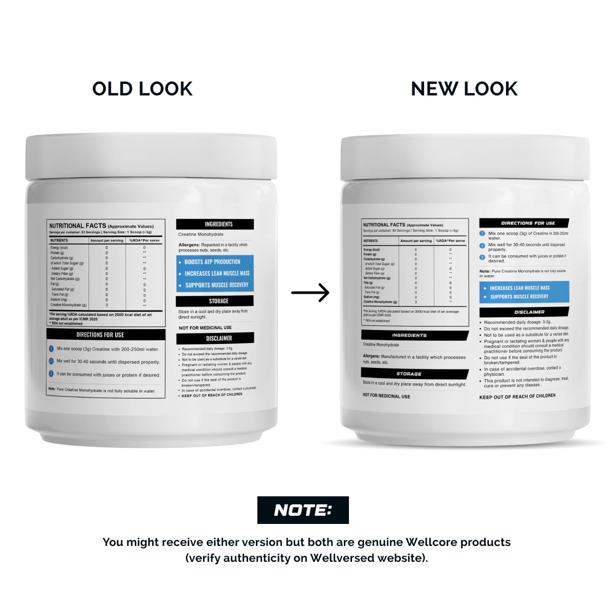 Wellcore - Pure Micronised Creatine Monohydrate | Unflavoured (250g, 83 Servings) | Rapid Absorption | Enhanced Muscle Strength & Power | Fast Recovery | Increased Muscle Mass