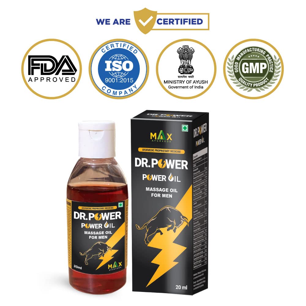 Max Ayurveda Dr Power Natural Herbal Massage Oil For Men - (20ml)