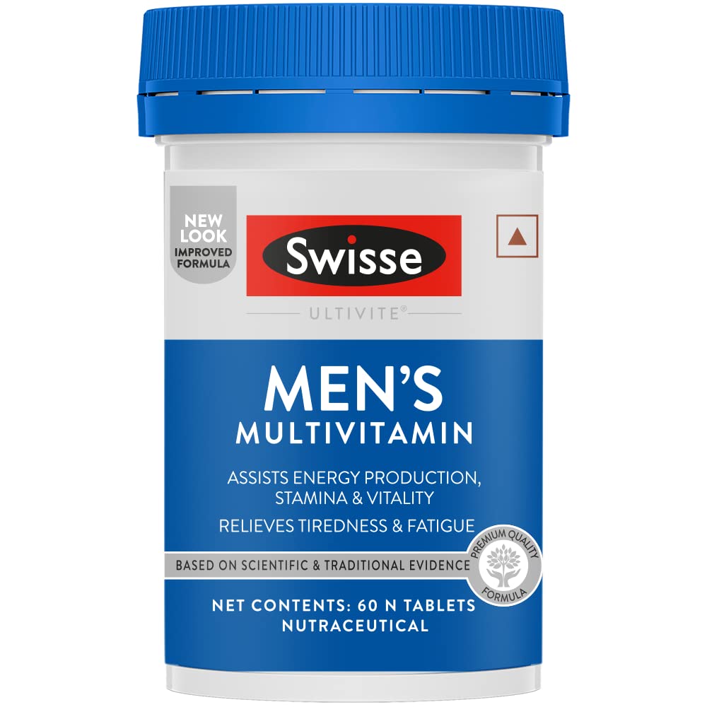 Zephivo Swisse Men's Multivitamin - Manufactured In Australia, Imported Multivitamin From Australia's No.1 Multivitamin Brand - Boosts Energy, Stamina & Vitality With Ginseng & 35 Other Vital Herbs, Vitamins & Minerals (60 Tabs)