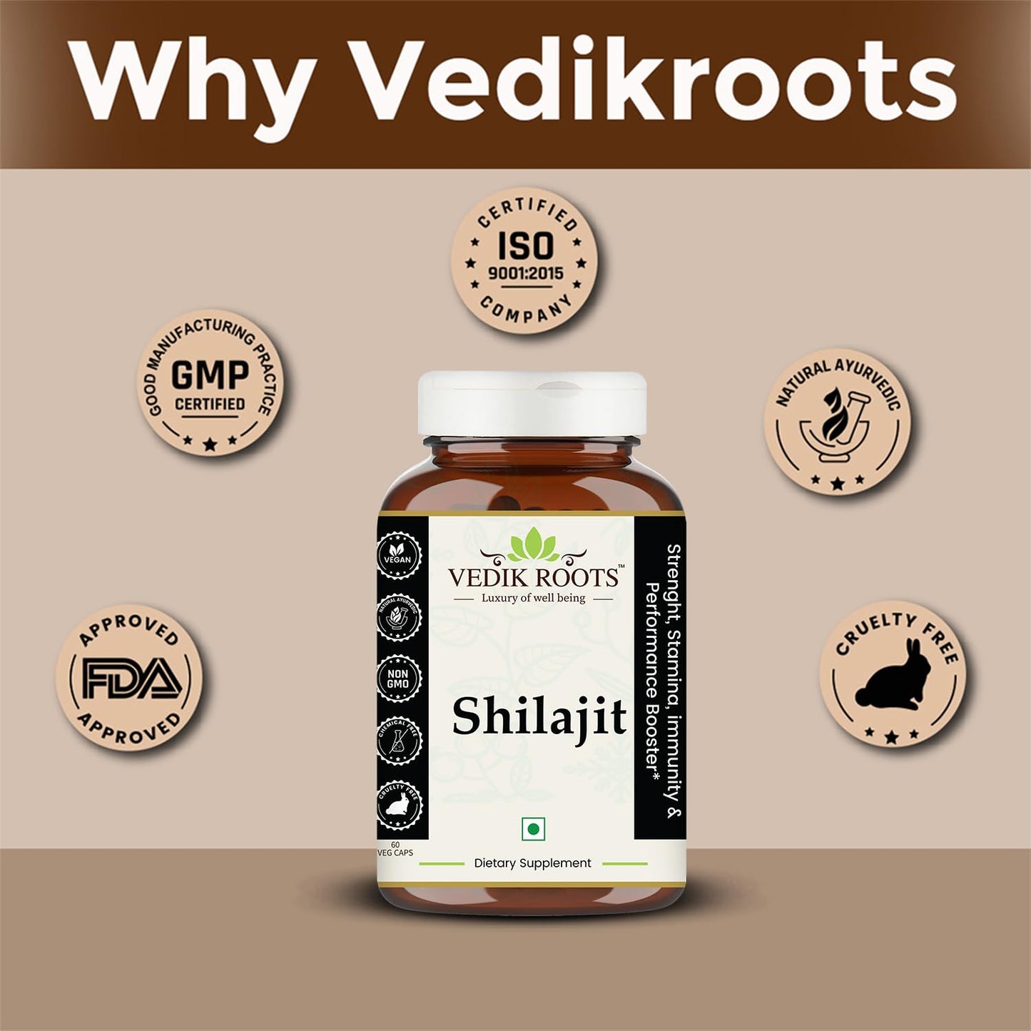 Shilajit Capsules – Natural Support for Energy, Strength & Vitality | Helps Maintain Stamina, Endurance & Wellness | Herbal Supplement | 60 Capsules (Pack Of 1)