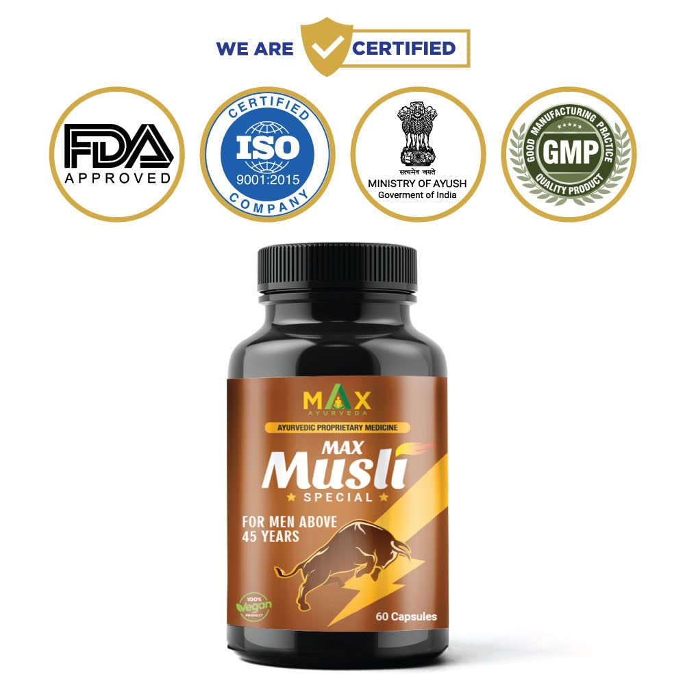 Max Ayurveda Musli Special (For 45+ Men) & King Ayurvedic Massage Oil - Combo (30 Capsules + 1 Oil Bottle)