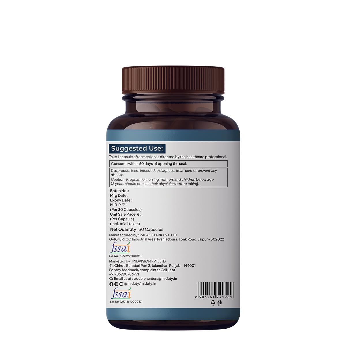 Zephivo Miduty by Palak Notes Multivitamin, Multivitamin with Omega 3 Immunity Booster & Muscle Function Multivitamin for Men & Women, Multivitamin Supplement Multivitamin Pack - 30 Capsule