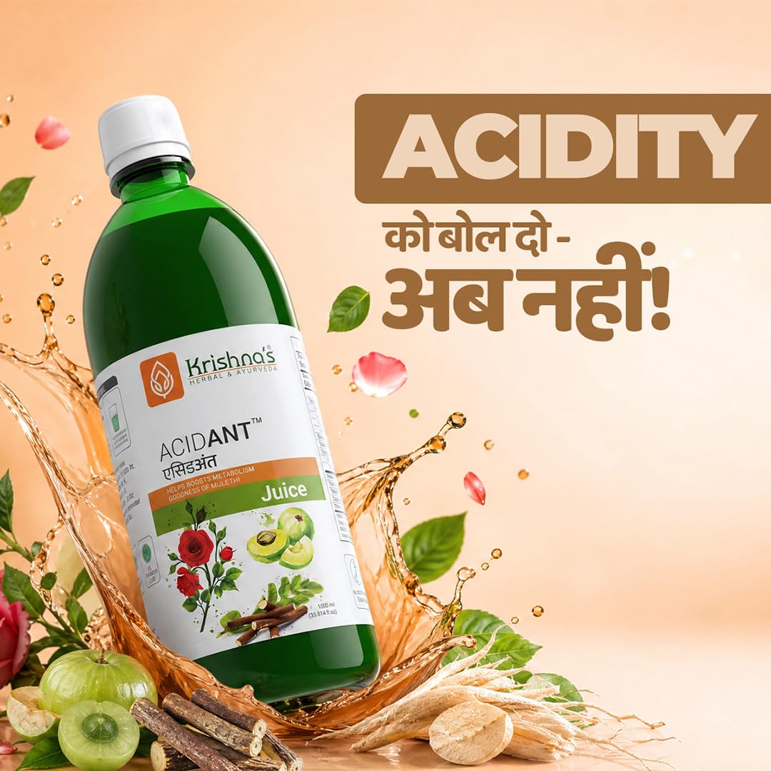 Krishna's Acidant Juice - Helps Boost Metabolism, Goodness of Mulethi, No Added Artificial Flavours & Colors - 1000 ml (Pack of 1)