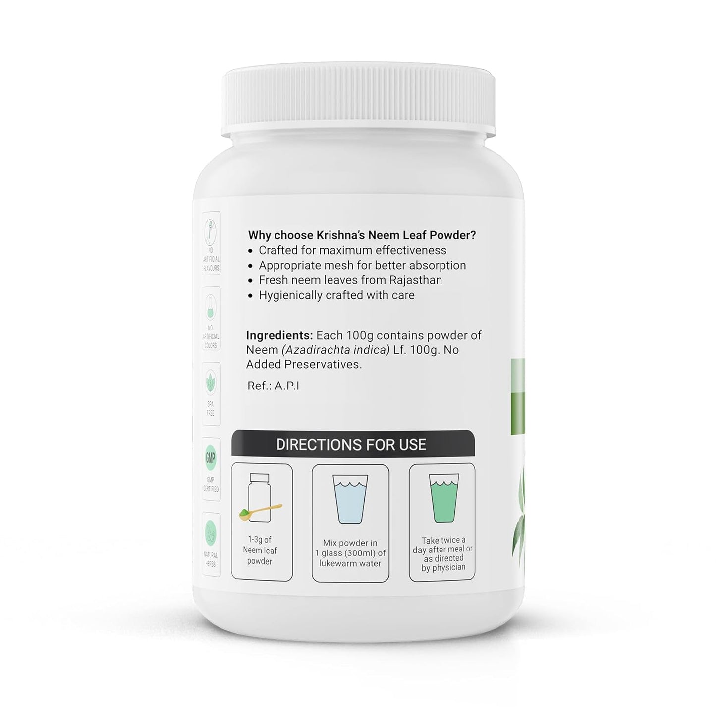 Krishna's Neem Leaf Powder - 100 g | Preservative Free | Natural Powder For Face, Skin & Hair Growth Pack