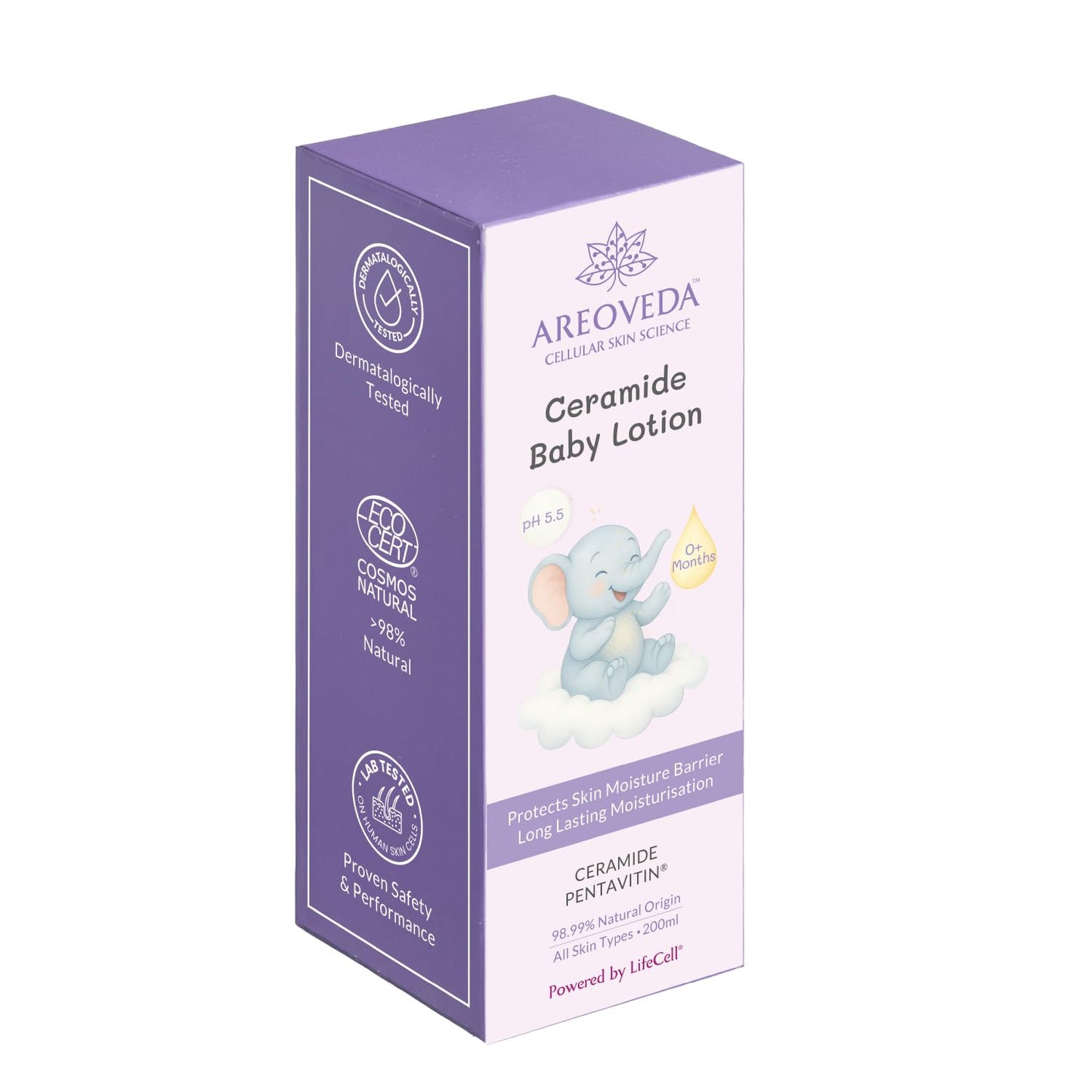 AreoVeda Ceramide Baby Lotion (200ml) | With Ceramides, PENTAVITIN® and Oats Extract | Long Lasting Hydration | Strengthens Skin Moisture Barrier