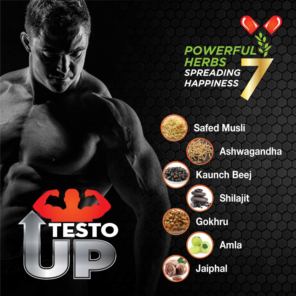 Max Ayurveda Testo Up For Muscle Mass, Bodybuilder & Athletes - 60 Capsules (Pack Of 1)