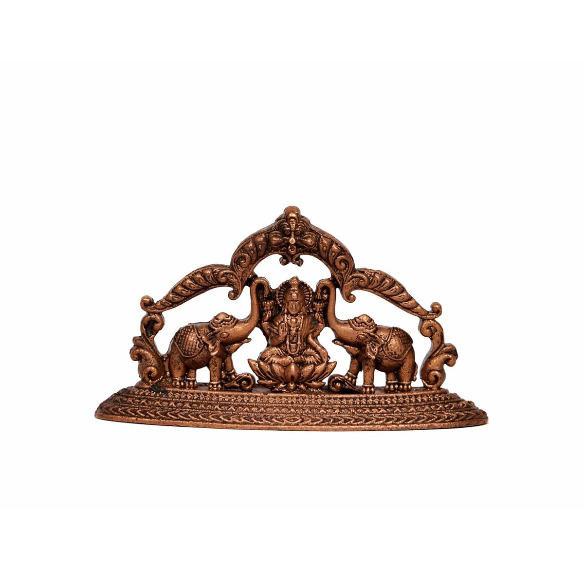 Pure Copper Gaja Lakshmi (Laxmi) Murti | Handcrafted Copper Idol for Pooja Room, Vastu Decor | Traditional & Auspicious Religious Hindu God Showpiece & Gift Item | 48gm (3.5x6.5 cm)