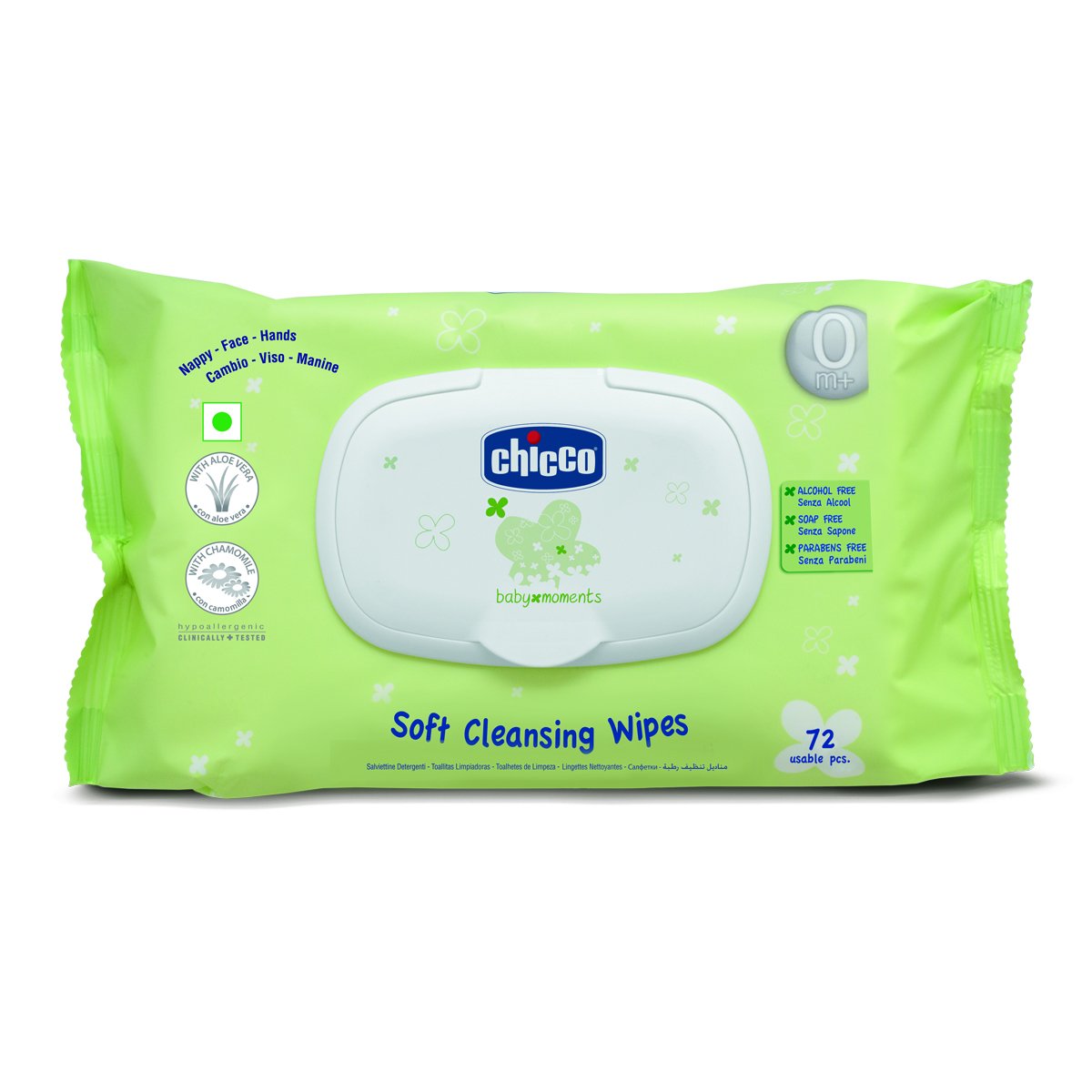 Chicco Wipes Fliptop (Pack of 72)