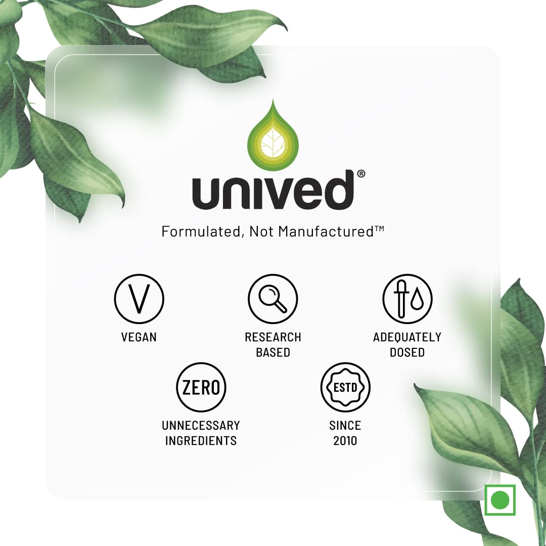 Unived branding with green leaves on a white background