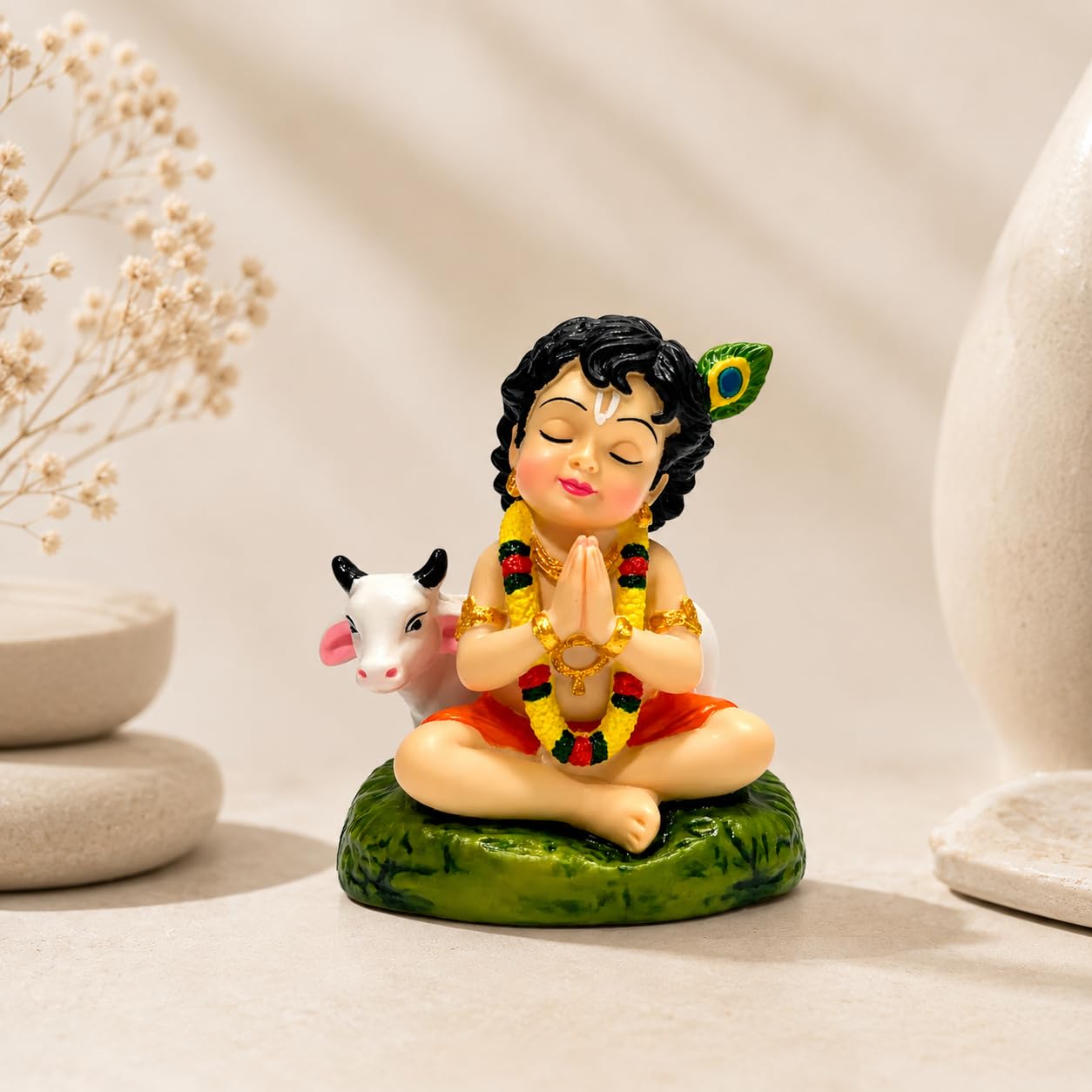 UNOVATE Krishna Idol for Car Dashboard, Krishna Murti, Home Temple, Office