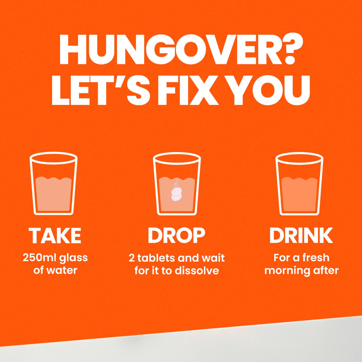 Fast&Up NightOut | 4 Effervescent tabs | Instant Hangover Relief | Helps detoxify liver | Rapid hydration & energy | Helps prevent Hangover | Zero sugar | Orange Flavour