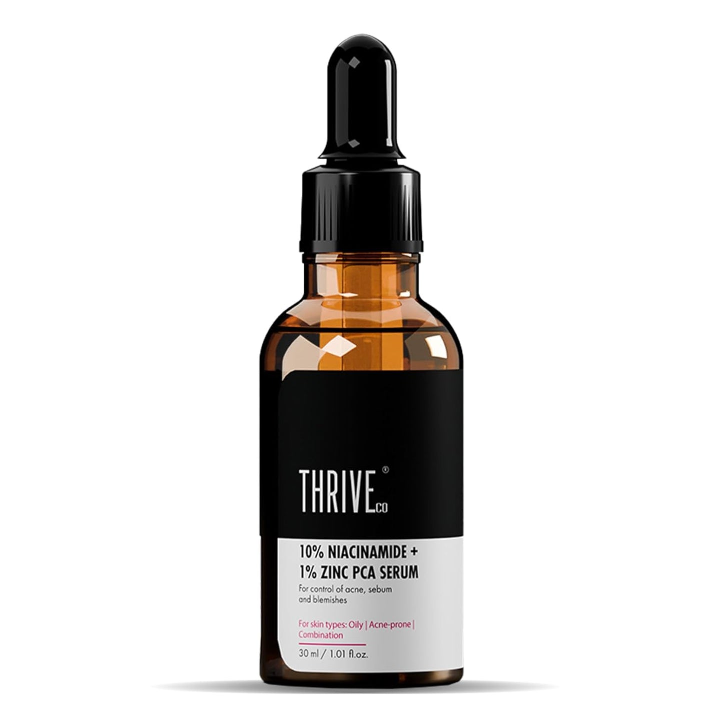 Thrive Co. skincare serum bottle on a white background