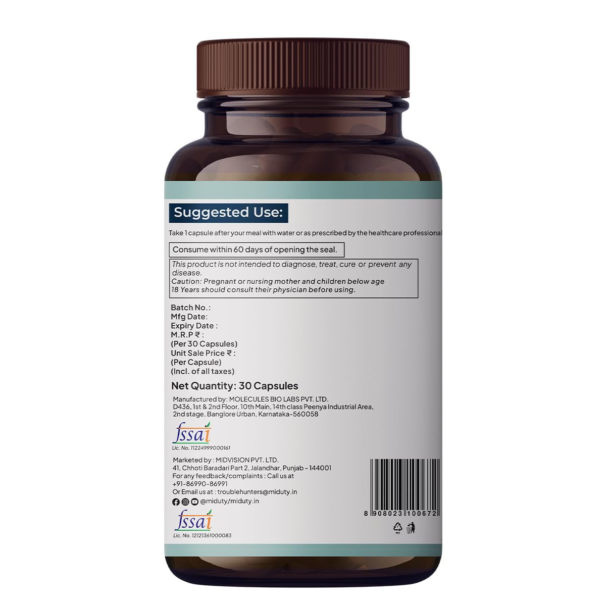 Zephivo Miduty Liposomal NMN Supplement | Increase Energy levels, Metabolism & Longevity | Nicotinamide Mononucleotide for Anti-Aging, NAD+ Support & Cellular Health | NMN Capsules with Resveratrol | 30 Count