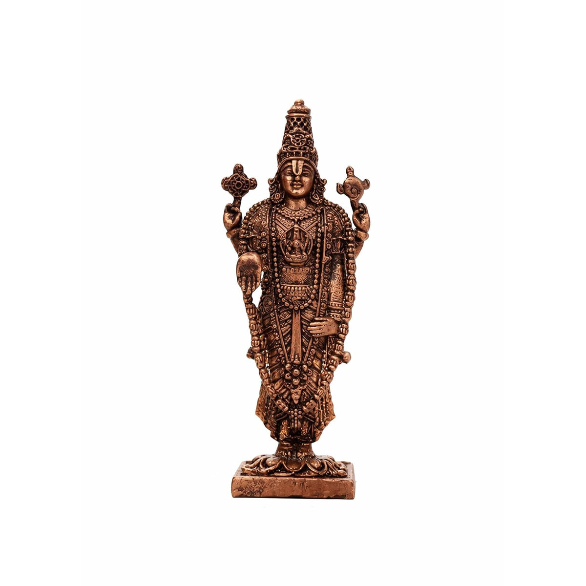 Pure Copper Balaji Murti | Handcrafted Copper Idol for Pooja Room, Vastu Decor | Traditional & Auspicious Religious Hindu God Showpiece & Gift Item | 54gm (7x2 cm)