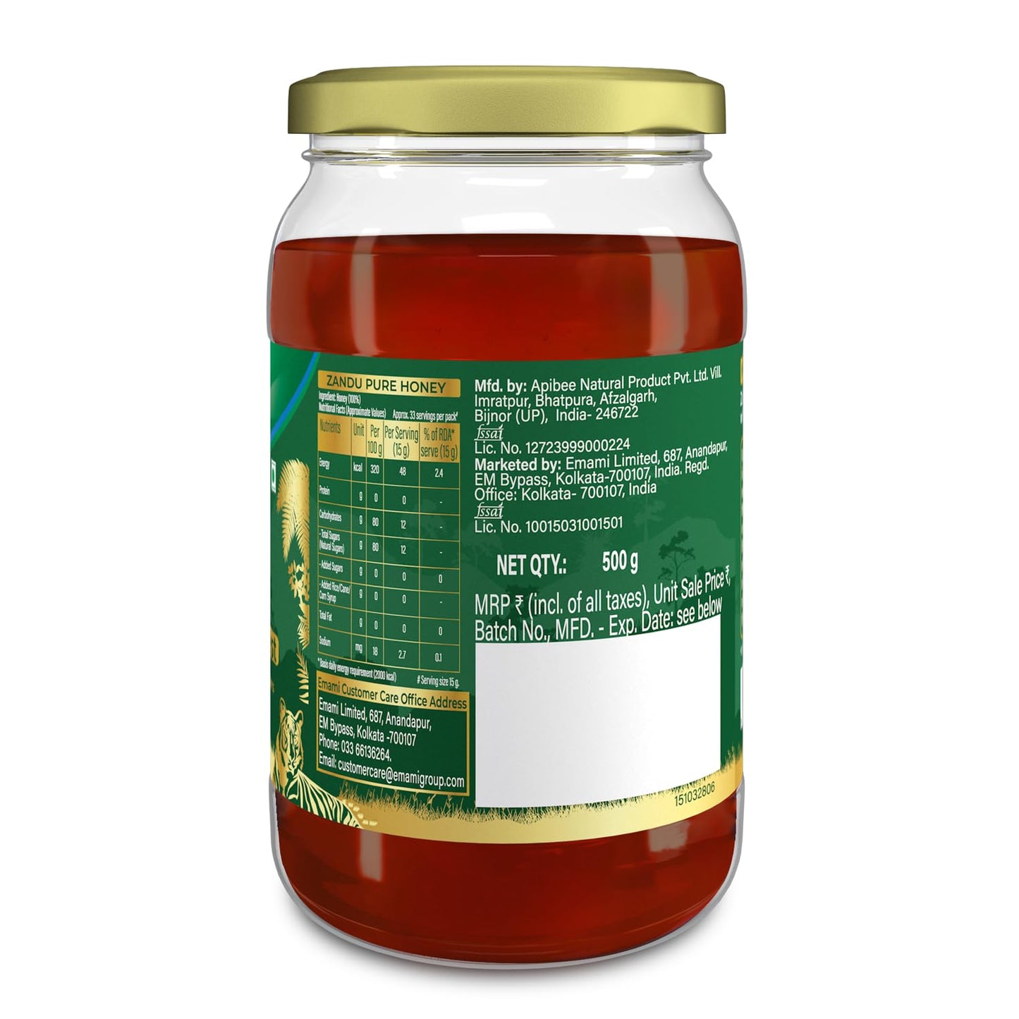 Zandu Sundarban Forest Honey I 100% Pure I Signature Taste & Fragrence Sourced From Dense Mangrove Forest I Rich in Pollent Count I Naturally Rich in Antioxidants, Glass Jar, 500g
