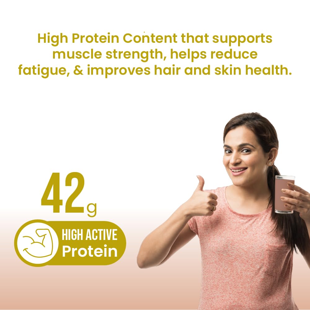 Tata 1mg Pro+ Soy Protein Supplement Powder- High Protein for Muscle & Bone Strength, Overall Fitness, and Energy with 23 essential nutrients,Low Fat & No Added Sugar,Chocolate Flavour