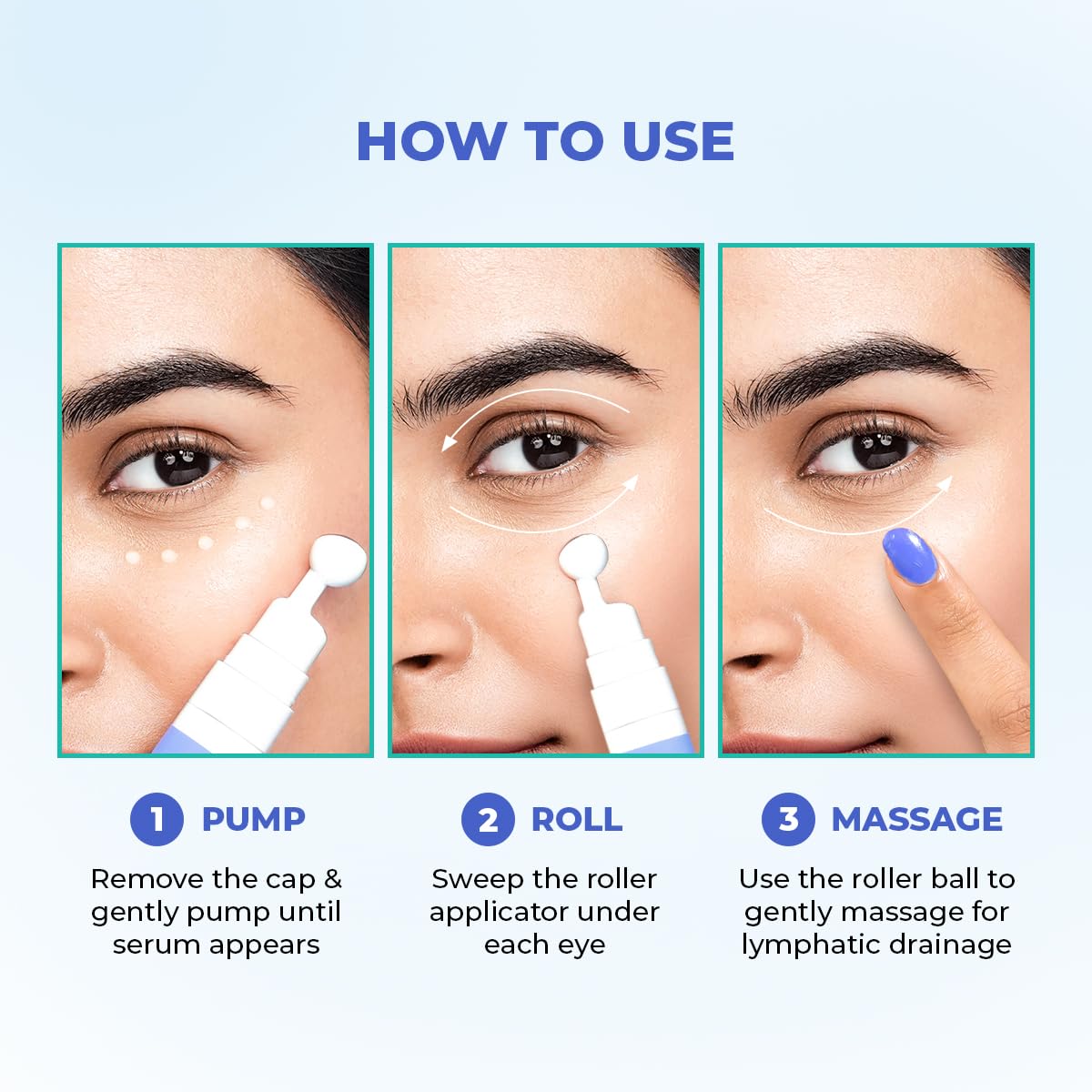 Conscious Chemist® Retinol Peptide Under Eye Cream With Soothing Massage Roller | Under Eye Roll On For Dark Circles, Fine Lines & Puffy Eyes | For Women & Men | 15 ml