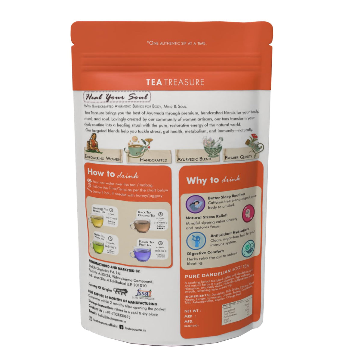 Tea Treasure Pure Dandelion Root Tea 100 gm