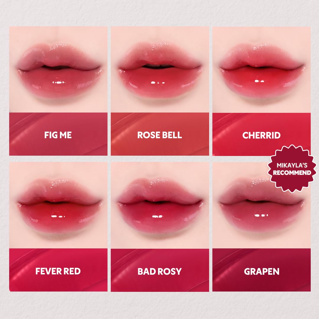 TIRTIR Waterism Tinted Lip Gloss, Kiss Ready Lipgloss, 12H Long Lasting Non Sticky Natural Tinted Glow Korean Multiuse Cheek and Lip Tint for Women gift, #18 CHERRID, 1.8g