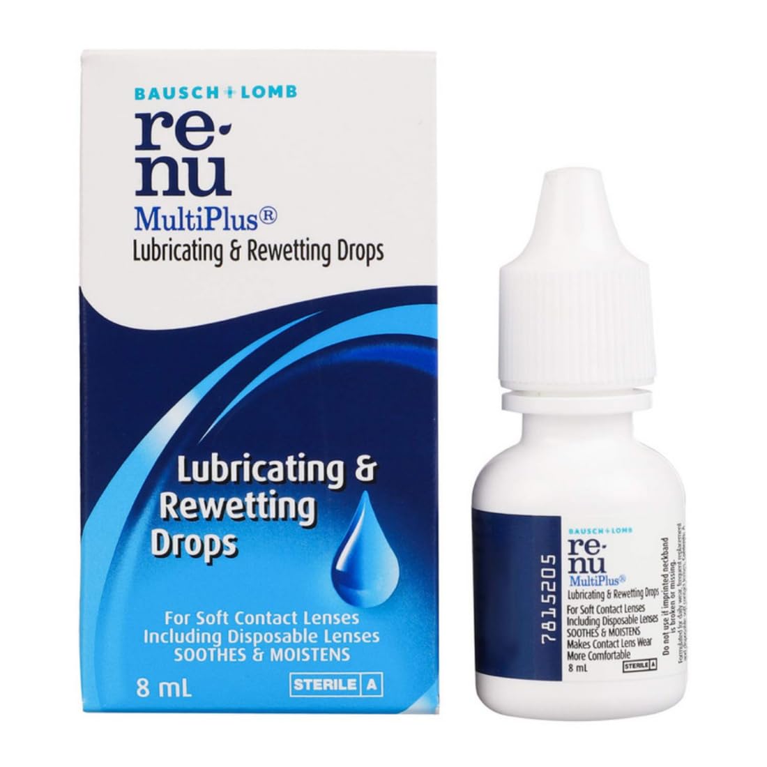 Bausch & Lomb Renu Multiplus Lubricating & Rewetting Drops, 8ml