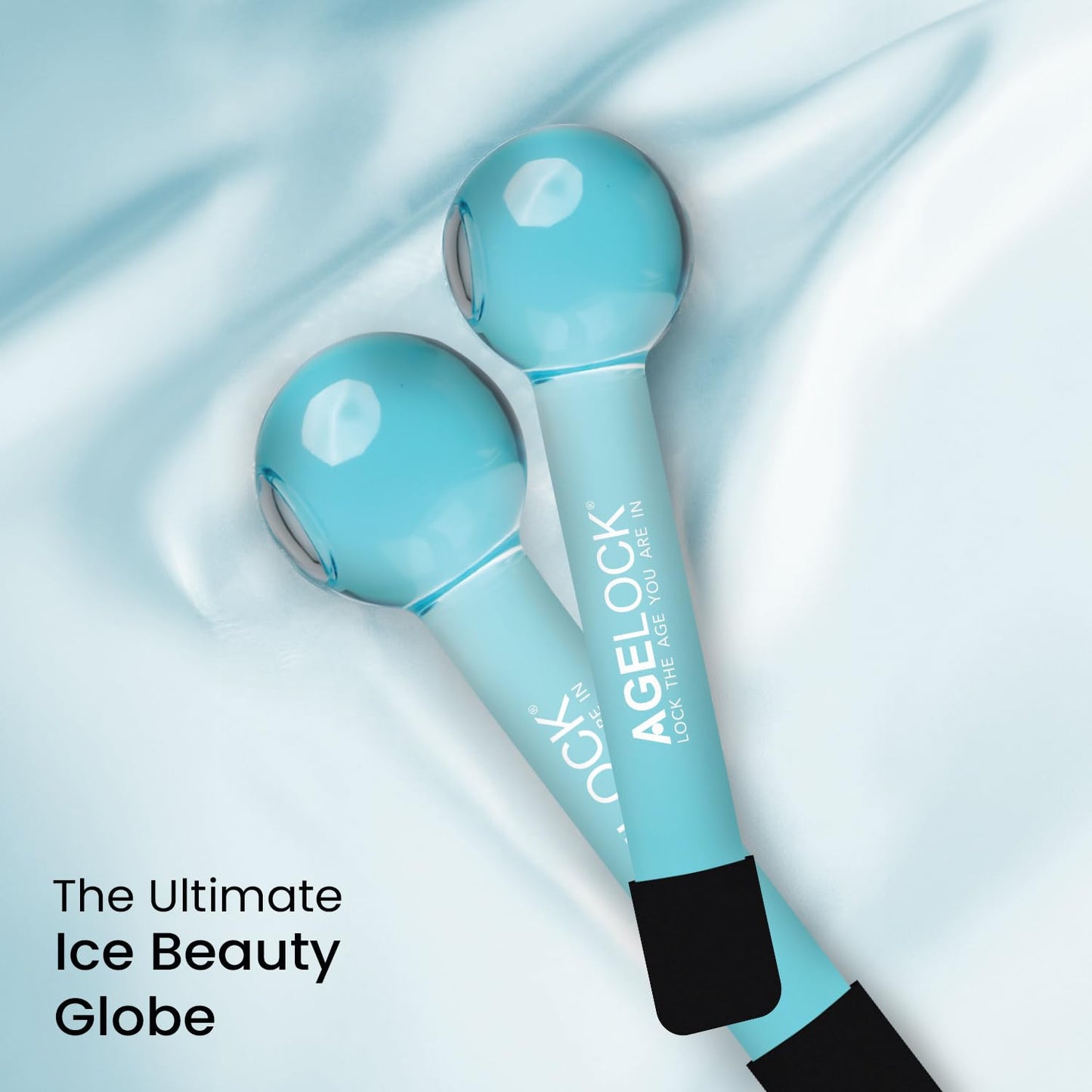 O3+ AGELOCK Ice Beauty Globe | Glass Roller for Face,Neck, Eye-Circles Cooling | Ice-massage Roller | Skin Tightening | Anti Ageing | Reduces Wrinkles and De-puffing (1 Piece)