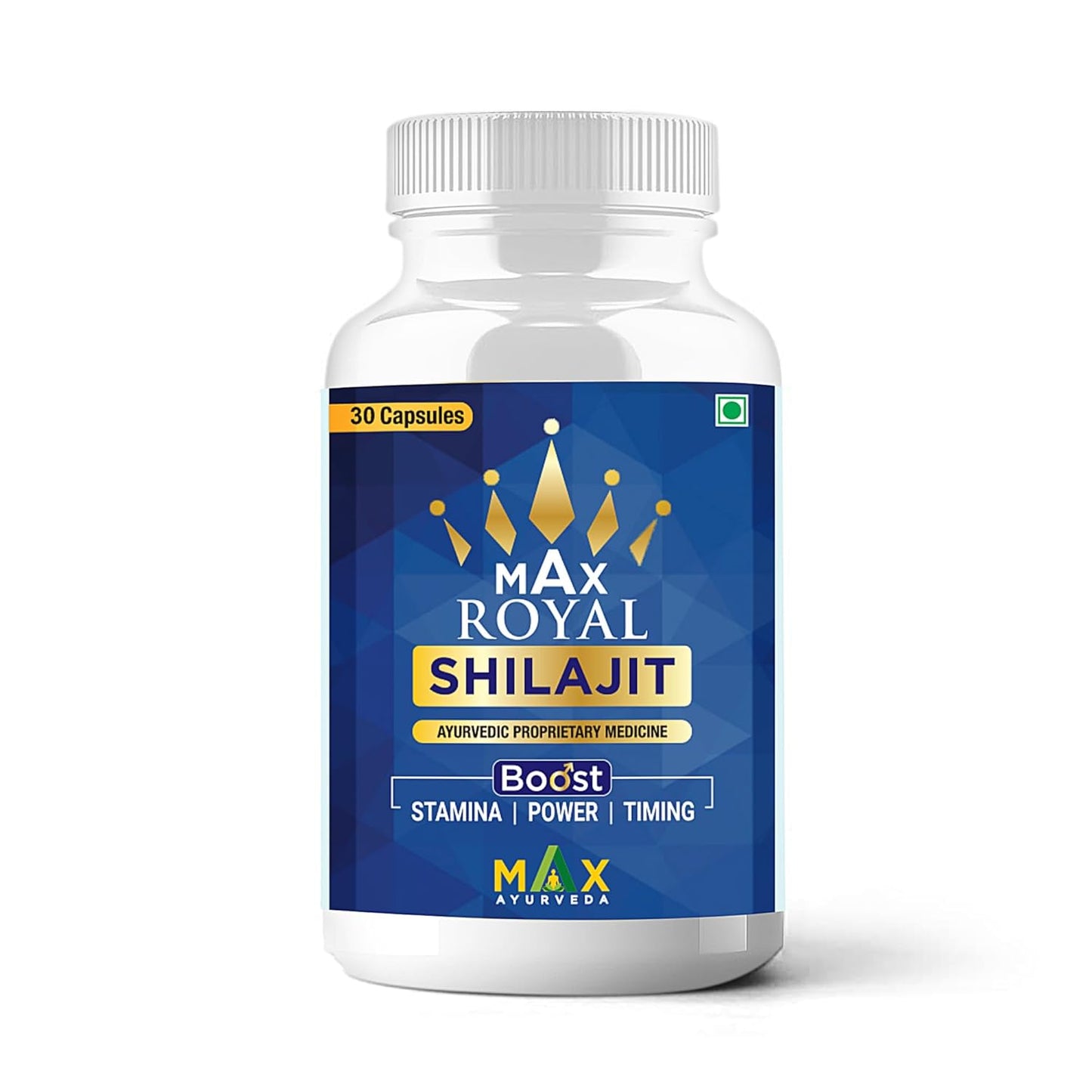Max Ayurveda Royal Shilajit Capsule | 30 Capsules | Pure Himalayan Shilajeet Extract | Supports Immunity, Strength, Stamina, and Energy Levels | Premium Ayurvedic Supplement for Men