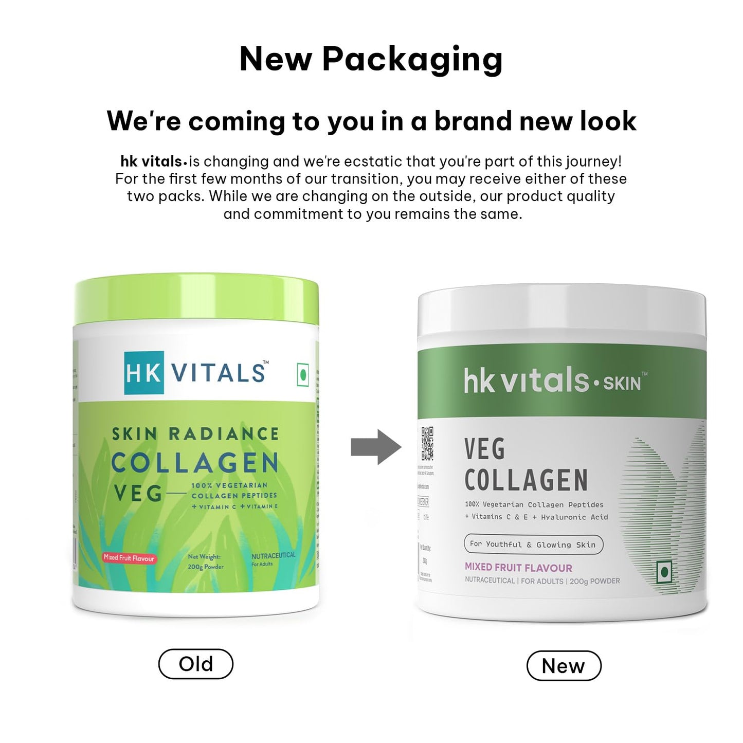 HealthKart hk vitals Veg Collagen Supplement (Mixed Fruit, 200g) | With Biotin, Vitamin C, E, Sodium Hyaluronate | For Healthy Skin, Hair & Nails