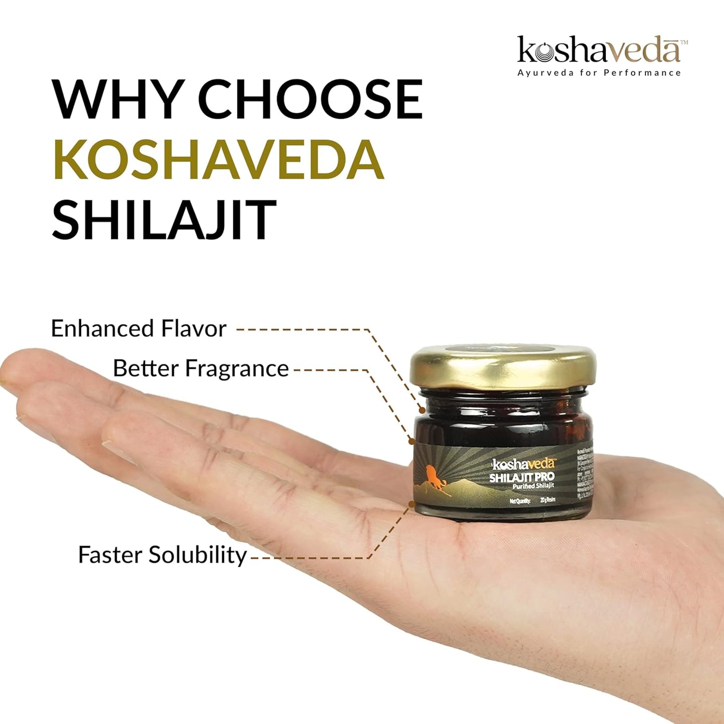 MuscleBlaze Koshaveda Shilajit Pro by (20g Shilajit Resin) | For Strength, Stamina & Endurance