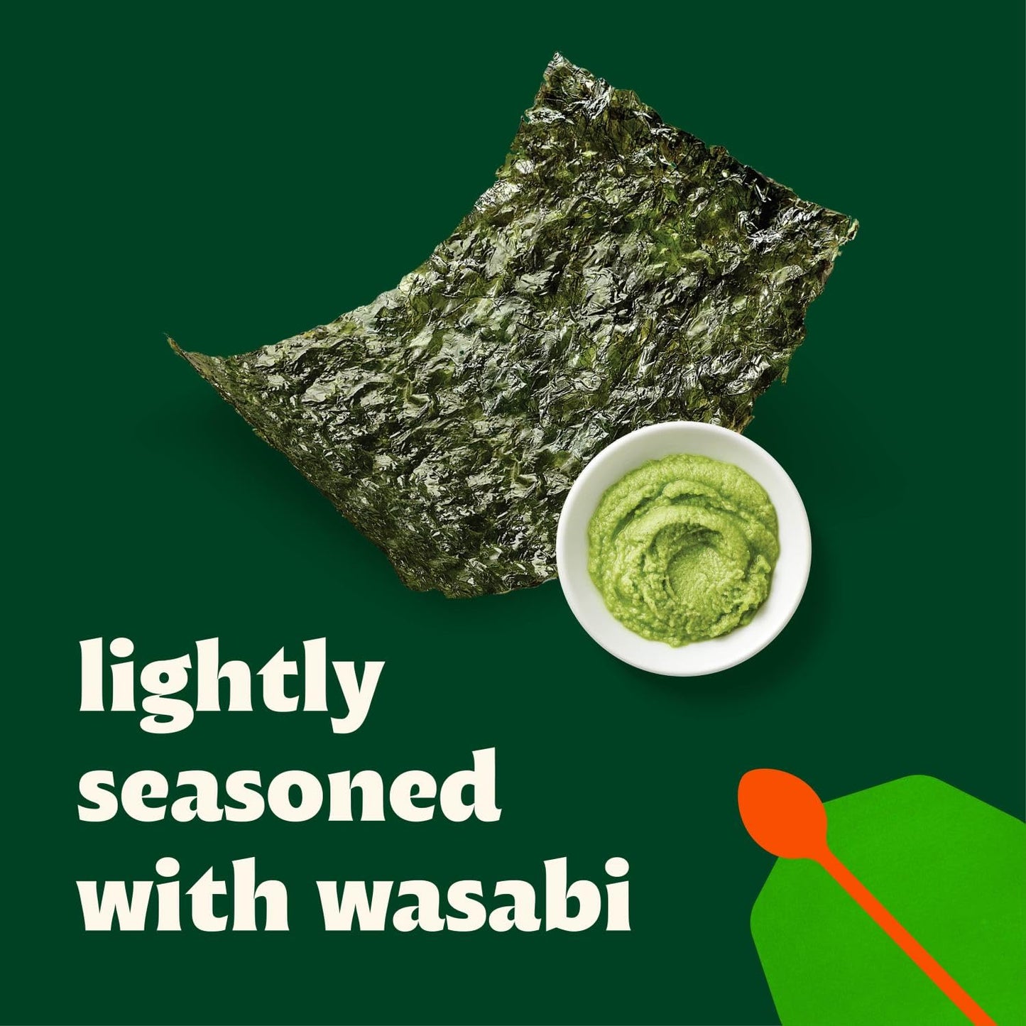 Bibigo Wasabi Flavor Seaweed Snack, Non GMO, Gluten Free, 0.35 Ounces (Pack Of 1)