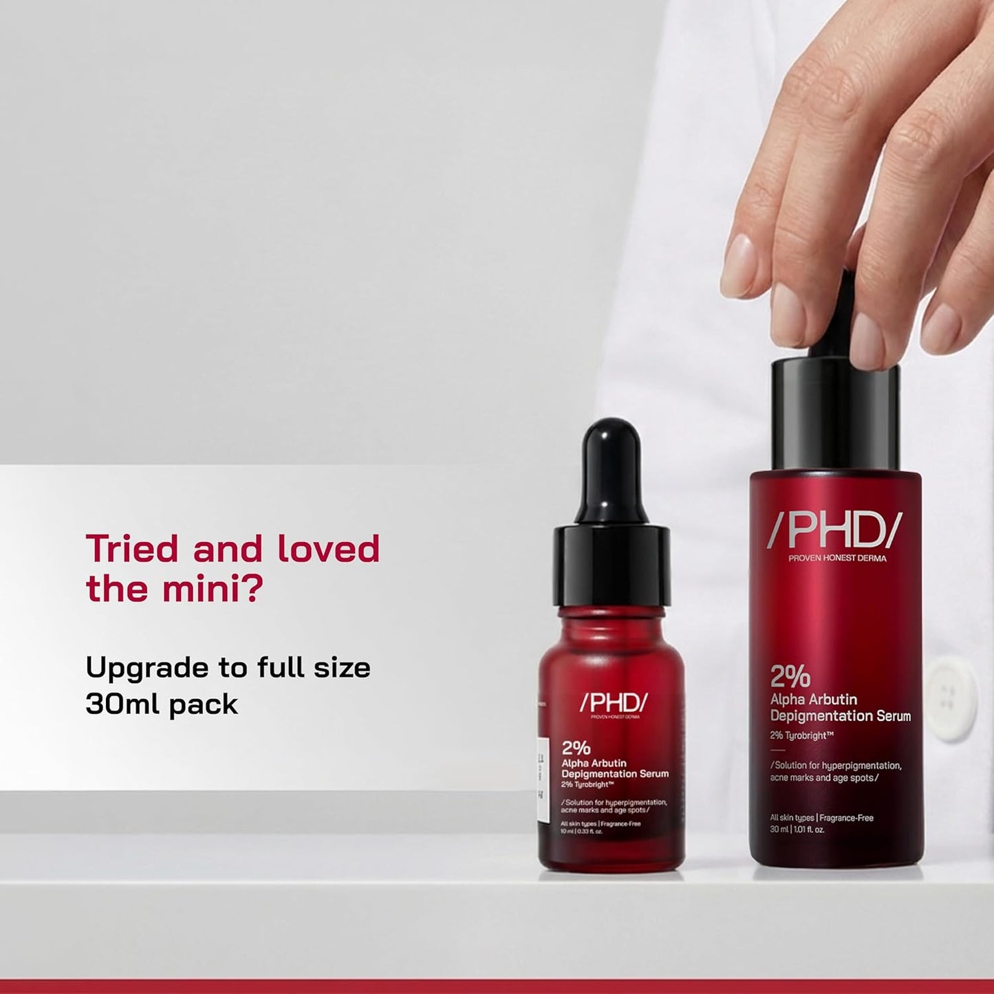 /PHD/ 2% Alpha Arbutin Depigmentation Serum | Alpha Arbutin for Pigmentation & Dark Spot | Pigmentation serum for Women & Men | Tyrobright™, Niacinamide | Tan removal | Fragrance-Free | 10ml