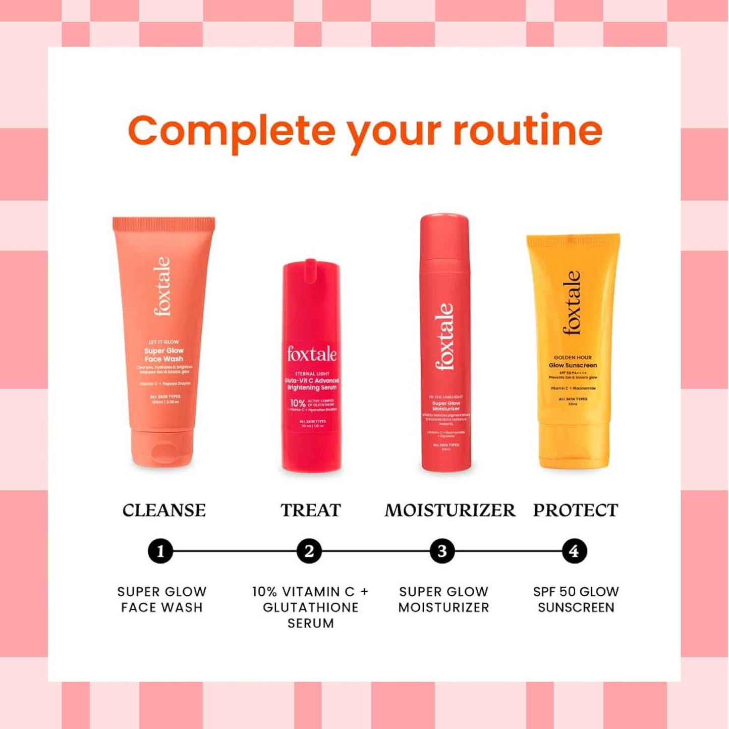 Foxtale Vitamin C Super Glow Moisturizer with Niacinamide & Peptides, Visibly Reduces Pigmentation, Enhances Skins Brightness Instantly, For All Skin Types, Women & Men - 50ml, Cream