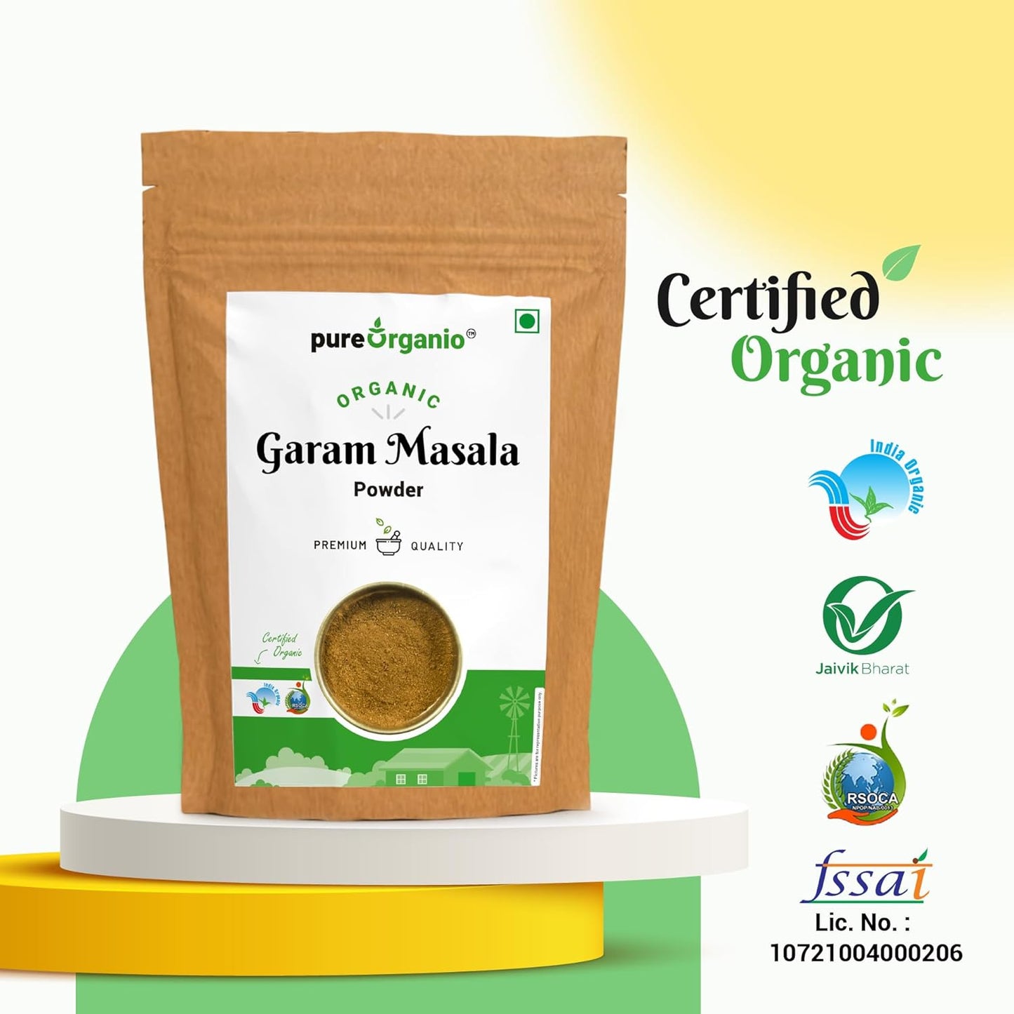 Pure Organio Organic Garam Masala Powder for Daily cooking NPOP Organic Certified (100 Gm)