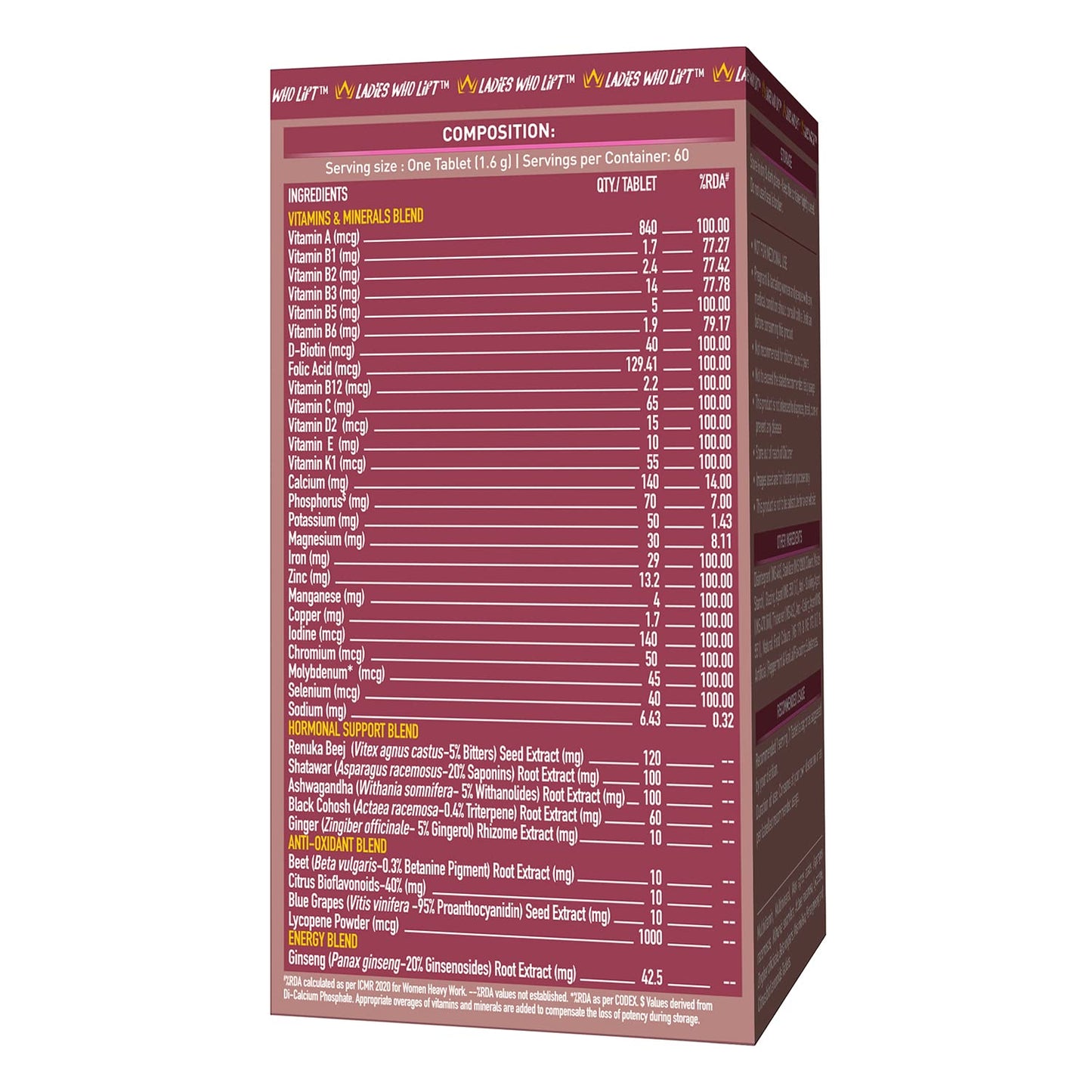 MuscleBlaze StrongHer Women Multivitamin (60 Tablets) | Multivitamin for Women | For Energy & Stamina