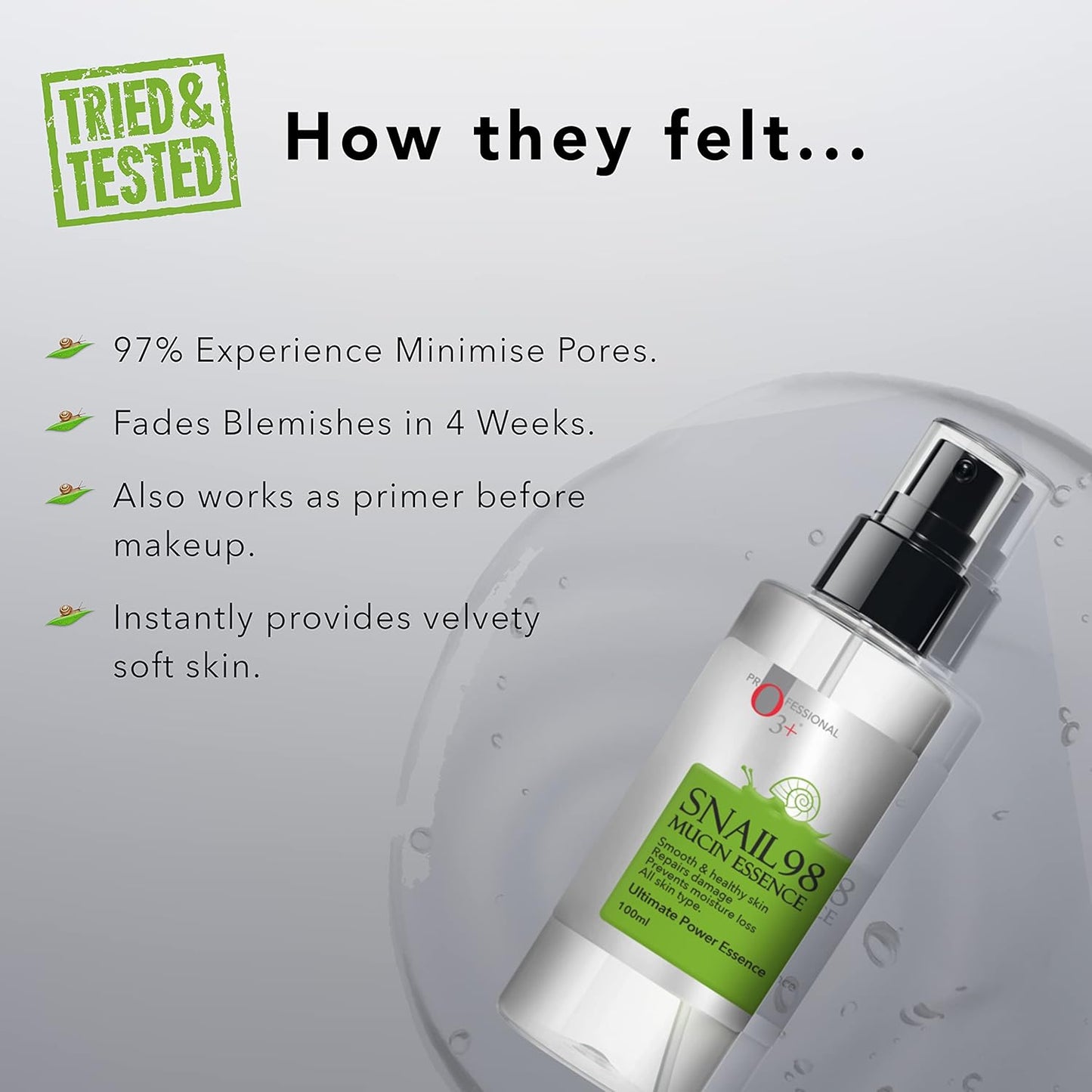 O3+ Snail 98 Mucin Serum With Niacinamide For Deep Hydration, Smooth & Moisturised Skin, 100ml