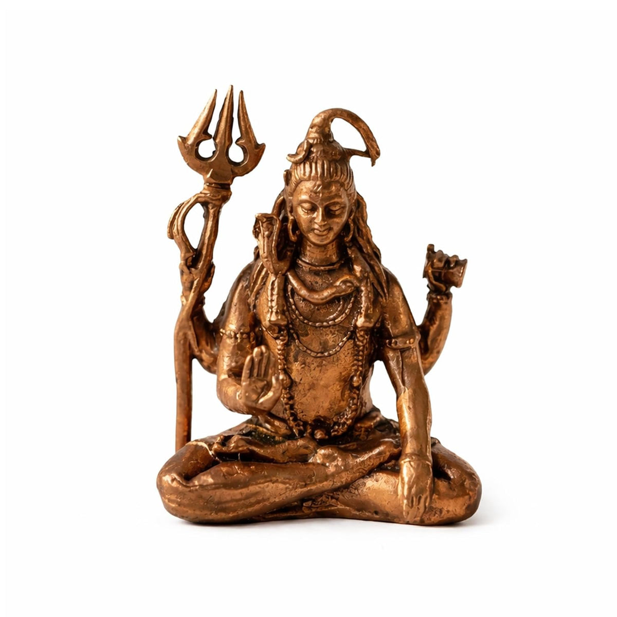 Pure Copper Shivji (Mahakaal) Murti | Handcrafted Copper Idol for Pooja Room, Vastu Decor | Traditional & Auspicious Religious Hindu God Showpiece & Gift Item | 93gm (5.5x3.5 cm)